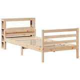 Giroletto con Testiera 90x200 cm in Legno Massello di Pino