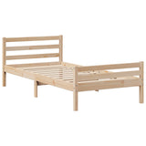 Giroletto con Testiera 90x200 cm in Legno Massello di Pino