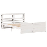 Giroletto con Testiera Bianco 135x190 cm Legno Massello di Pino