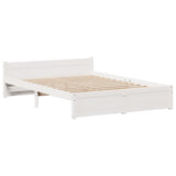 Giroletto con Testiera Bianco 135x190 cm Legno Massello di Pino