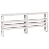 Giroletto con Testiera Bianco 135x190 cm Legno Massello di Pino
