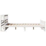 Giroletto con Testiera Bianco 135x190 cm Legno Massello di Pino