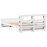 Giroletto con Testiera Bianco 135x190 cm Legno Massello di Pino