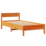 Letto senza Materasso Marrone Cera 90x200 cm Legno di Pino
