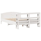 Letto senza Materasso Bianco 135x190 cm Legno Massello di Pino