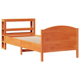 Letto senza Materasso Marrone Cera 90x200 cm Legno di Pino