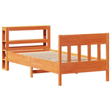 Letto senza Materasso Marrone Cera 90x200 cm Legno di Pino