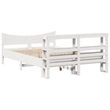 Giroletto con Testiera Bianco 160x200 cm Legno Massello di Pino
