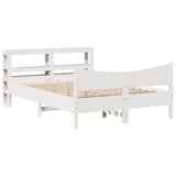 Giroletto con Testiera Bianco 135x190 cm Legno Massello di Pino
