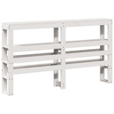 Giroletto con Testiera Bianco 135x190 cm Legno Massello di Pino