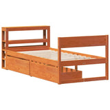 Letto senza Materasso Marrone Cera 90x200 cm Legno di Pino