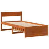 Letto senza Materasso Marrone Cera 90x200 cm Legno di Pino