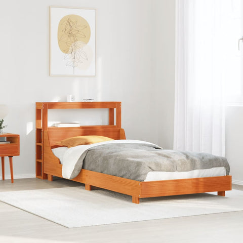 Letto senza Materasso Marrone Cera 90x190 cm in Legno di Pino