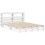 Giroletto con Testiera Bianco 120x190 cm Legno Massello di Pino