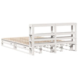 Giroletto con Testiera Bianco 120x190 cm Legno Massello di Pino