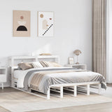Giroletto con Testiera Bianco 120x190 cm Legno Massello di Pino