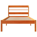 Giroletto con Testiera Marrone Cera 75x190 cm Massello Pino
