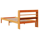 Giroletto con Testiera Marrone Cera 75x190 cm Massello Pino