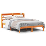 Giroletto con Testiera Marrone Cera 120x190 cm Massello Pino