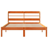 Giroletto con Testiera Marrone Cera 120x190 cm Massello Pino