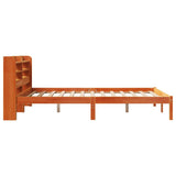 Giroletto con Testiera Marrone Cera 120x190 cm Massello Pino