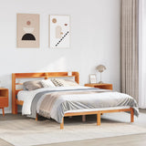Giroletto con Testiera Marrone Cera 120x190 cm Massello Pino
