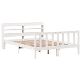 Letto senza Materasso Bianco 120x190 cm Legno Massello di Pino