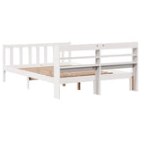 Letto senza Materasso Bianco 135x190 cm Legno Massello di Pino