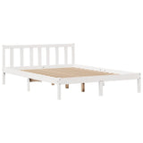 Letto senza Materasso Bianco 135x190 cm Legno Massello di Pino