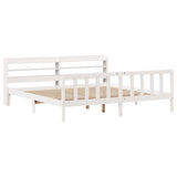 Letto senza Materasso Bianco 180x200 cm Legno Massello di Pino