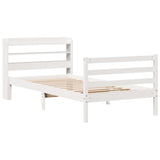 Giroletto con Testiera senza Materasso Bianco 90x200 cm