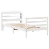 Giroletto con Testiera senza Materasso Bianco 100x200 cm