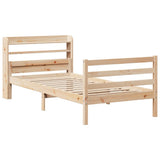 Giroletto con Testiera 90x200 cm in Legno Massello di Pino