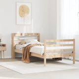 Giroletto con Testiera 90x200 cm in Legno Massello di Pino
