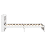Giroletto con Testiera Bianco 75x190 cm Legno Massello di Pino