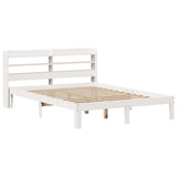 Giroletto con Testiera Bianco 120x190 cm Legno Massello di Pino