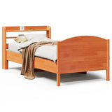 Letto senza Materasso Marrone Cera 75x190 cm in Legno di Pino