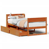 Letto senza Materasso Marrone Cera 75x190 cm in Legno di Pino