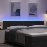 Testiera LED con strisce LED Nero 200 cm Velluto