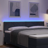 Testiera LED Grigio scuro 180 cm Velluto