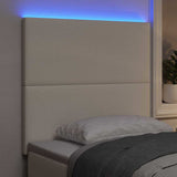Testiera LED con strisce LED Crema 90 cm Tessuto in Cords