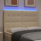 Testiera LED con strisce LED con testiera Crema 160 cm Tessuto
