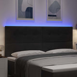Testiera LED con strisce LED Nero 200 cm Velluto