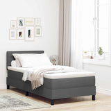 Letto a molle con testiera Grigio scuro 80 x 200 cm Tessuto