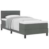 Letto a molle con testiera Grigio scuro 80 x 200 cm Tessuto