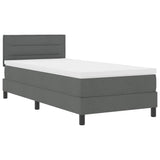 Letto a molle con testiera Grigio scuro 80 x 200 cm Tessuto