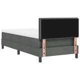 Letto a molle con testiera Grigio scuro 80 x 200 cm Tessuto