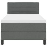 Letto a molle con testiera Grigio scuro 80 x 200 cm Tessuto