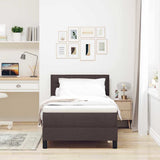Letto a molle con testiera Marrone Scuro 90 x 190 cm Tessuto