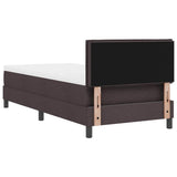 Letto a molle con testiera Marrone Scuro 90 x 190 cm Tessuto
